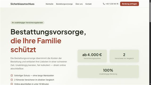 Startseite von Sicher bis zum Schluss
